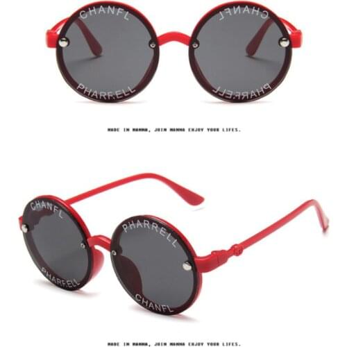 The New Trend Round Frame Childrens Sunglasses Baby Childrens Letter Glasses Cool Sunglasses Trendy Boy