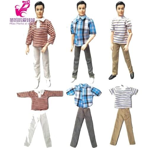 For doll ken clothes Suit Casual Wear shirt Clothes and pants for barbie doll boy firend for doll ken outfits