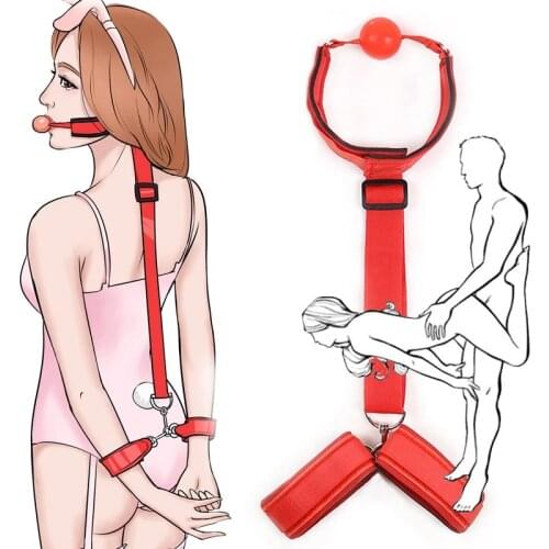 Erotic Adult Games Sex Toys For Woman Couple Strapon Mouth Gag Handcuffs For Sex BDSM Bondage Restraint Fetish Sex Products SM