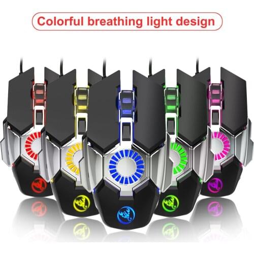 Gaming Mouse Wired Mouse Gamer Programming 6400DPI Wired Computer Gaming Mice for PC RGB Backlight Laptop Modes Rechargeable