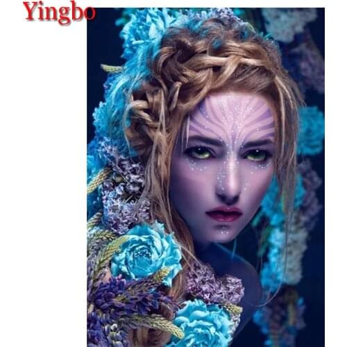 Blue Flower Elf Fairy Diamond Painting Full Square/Round 5D DIY Embroidered Mosaic Decor Picture Kits for Adults Kids Gift