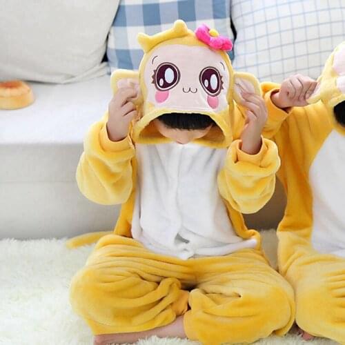 Kigurumi Costume Monkey Kids Cosplay Onesie Lovely Warm Boy Girl Anime Animal Party Disguise Hooded