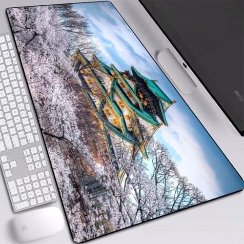 Mouse Pad big size Japan Spring Cherry Picture Non-slip Optional Thickness Rubber with Locked Edge Wrist Mats for Gamer