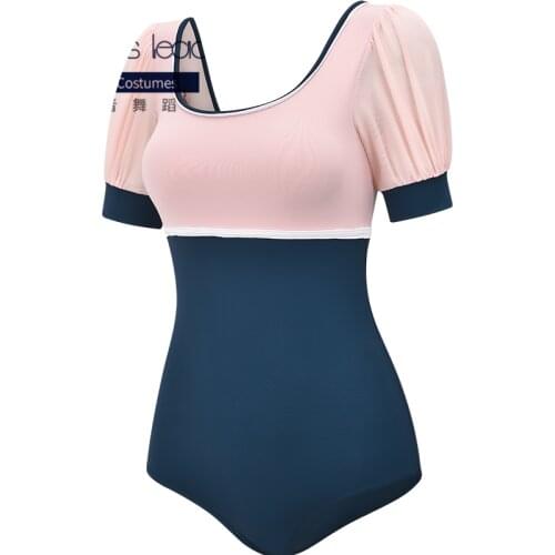 Ballet Leotard for Women Exercise Suit Short Sleeve Puff sleeve Gymnastic Tights Adult Aerial Yoga Sexy Swimsuit