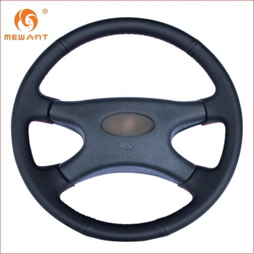 MEWANT Black Artificial Leather Car Steering Wheel Cover for Lada Niva 2006-2017 2107 1997-2012 Accessories Parts