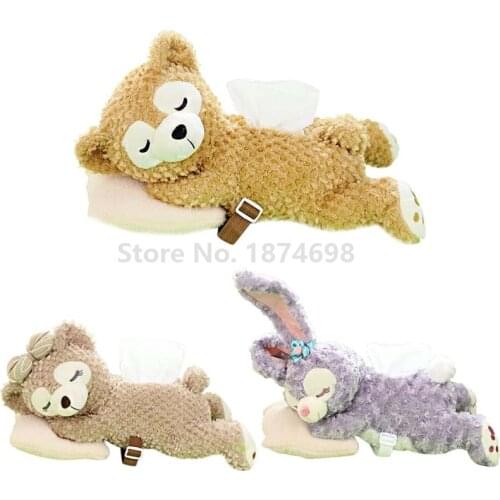 Cute Cute Duffy ShellieMay Bear Gelatoni Cat Stella Lou Rabbit Plush Stuffed Tissue Box Napkin Holder Kids Toys Children Gifts