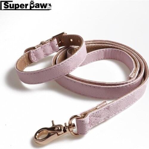 Fashion Pet Dog Leather Collar Leash Set for Small Medium Large Dogs French Bulldog Yorkie Outdoor Cat Leading Accessories MGL02