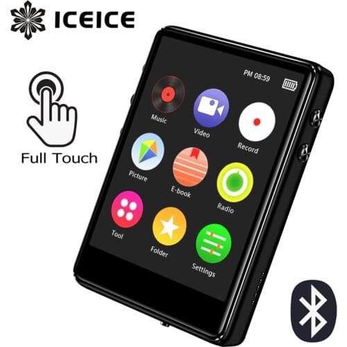 ICEICE MP4 Player Bluetooth with Built-in Speaker 2.4 inch Full Touch Screen FM Radio Recording E-book Music Video Player MP 4