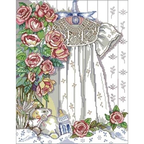 The Mini dress patterns Counted Cross Stitch 11CT 14CT 18CT DIY Chinese Cross Stitch Kits Embroidery Needlework Sets