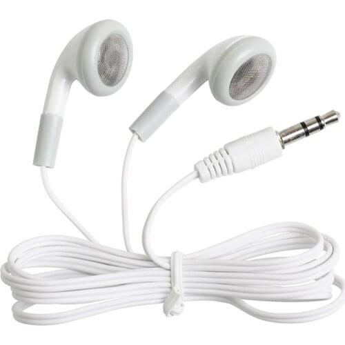 Wholesale 3.5mm White Disposable Earphones for Gift for Museum for Concert for School Air Bus Car 1000pcs/lot