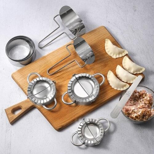 New DIY Stainless Steel Dumpling Maker Set Dumpling Mold Press and Cutter Easy Cook Mould Dough Presser Cutter Tools Set