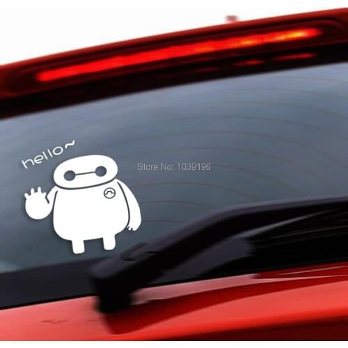 New Styling Cute Lovely Cartoon Big Hero 6 Baymax Hello Creative Reflective Car Whole Body Trunk Stickers Decal Waterproof Vinyl