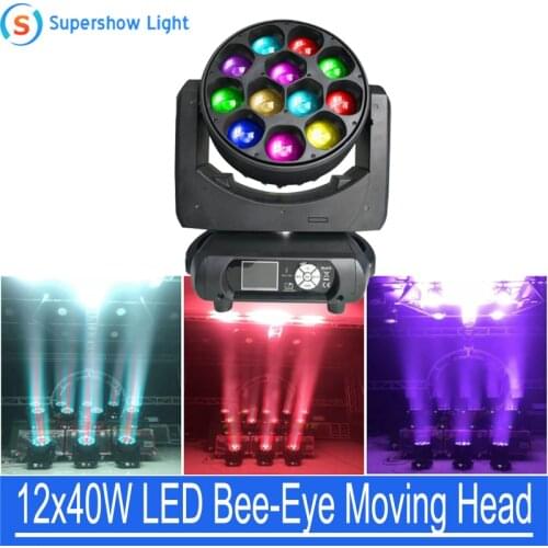 New Party Lights Moving Head Light B-Eye 12x40watt 4in1 RGBW Wash Zoom LED Stage Lighting for Events Party