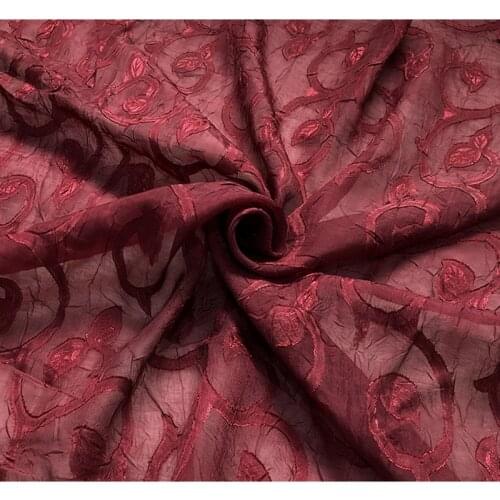 NW64 Summer Red Pleated Gauze Hard Mesh Fabric/Fashion Gauze Clothe/Modelling DIY Materials/Designer Clothes Fabric