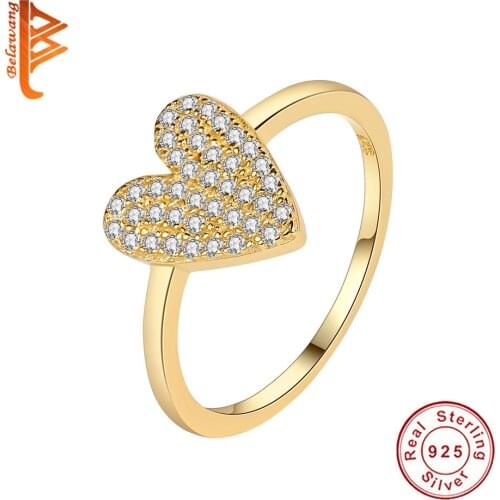Wholesale Dainty Pave Tiny Crystal Love Heart Rings For Women 925 Sterling Silver Ring Gold Color Fine Jewelry Wedding Gift