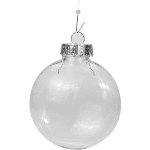Hanging Glass Ornaments Ball Tree Xmas Balls Clear Iridescent Wedding Decoration Pendant Holiday Supplies Baubles DIY Christmas