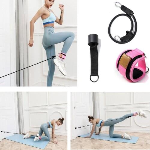Rooxin Resistance Band Stretching Leg Stretcher Pilates Stick Gym With Ankle Straps Lifting Exercise Yoga Gym Fitness Pull Rope