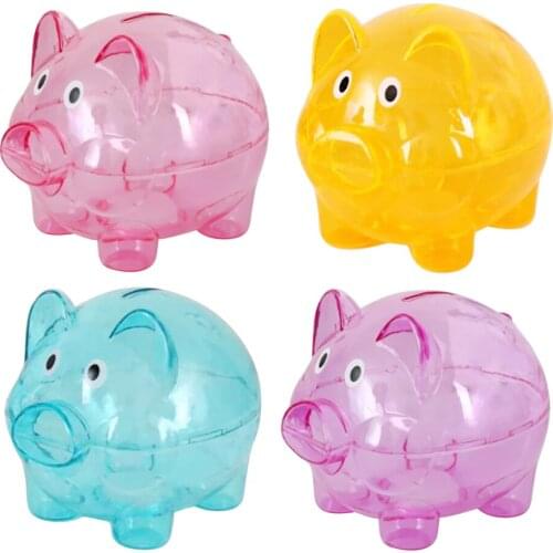 Baby Colorful Transparent Piggy Bank Kawaii Saving Coins Case Candy Cute Piggy Cartoon Piggy Bank Box Adult Childrens Toy Gift