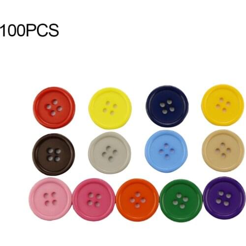 100-Piece Colorful Sewing Buttons Plastic Mixed Color DIY Round 4-Holes Sewing Scrapbooking Buttons Dropshipping