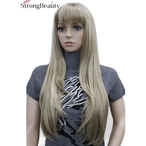 Strong Beauty Synthetic Long Straight Women Wigs Capless Heat Resistant Wig Many Color for Choose
