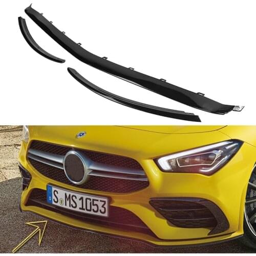 3Pcs Front Bumper Lip Splitter Canards For Mercedes W118 C118 CLA35 CLA180 CLA200 CLA250 AMG Line 2019 2020 2021 2022 2023 2024
