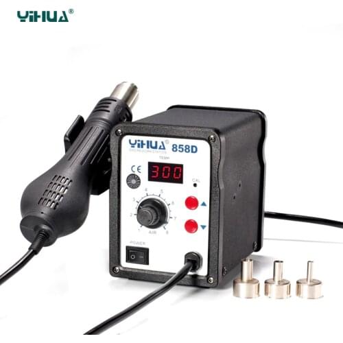 YIHUA 858D Hot Air Gun 650W SMD Rework Station LED Digital Heat Gun soldering iron Welding Repair Heat Gun Desoldering Stations