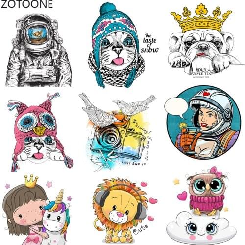 ZOTOONE Cartoon Cute Animals Iron on Transfers for Clothing Fabric Baby Kids Applique Badge Hot Vinyl Heat Transfer Stickers I