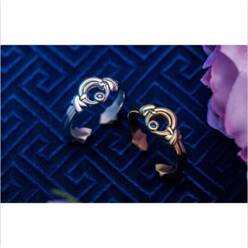 Touken Ranbu Online Mikazuki Anime Adjustale 925 Sterling Silver Ring Cosplay