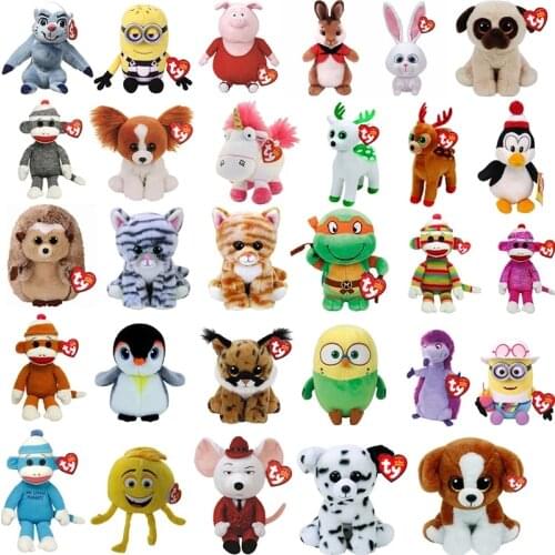 Ty Beanie Boos Big Eyes 6" 15 CM Fox Sheep Unicorn Cat Dog Octopus Plush Cute Doll Baby Kid Toys Child Christmas Birthday Gift
