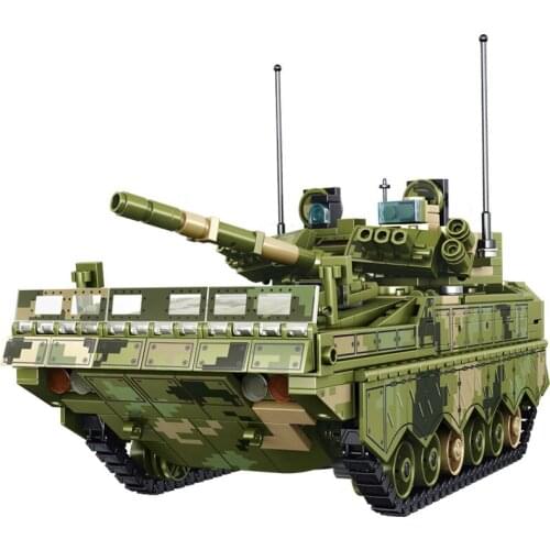 Military Army ZBD-04 Infantry Fighting Vehicle Panzer Tank MOC WW2 Truck Soldier Figures Building Blocks Bricks Classic Model