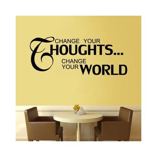 High Quality Carving 35*89cm CHANGE YOUR THOUGHTS CHANGE YOUR WORLD Home Decal Wall Sticker Characters Modern Quotes Wall Decor