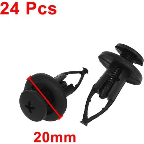X Autohaux 24 Pcs Bumper Retainer Plastic Screw Rivet Fasteners Trim Clip 9Mm