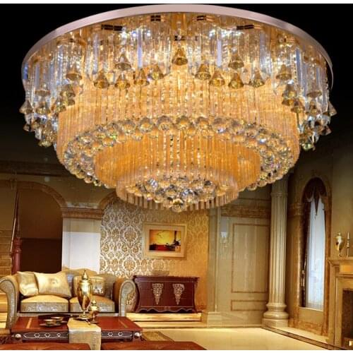 Golden Living Room Lamp garden-shaped European Crystal Lamps Atmospheric bedroom lamp led ceiling lighting
