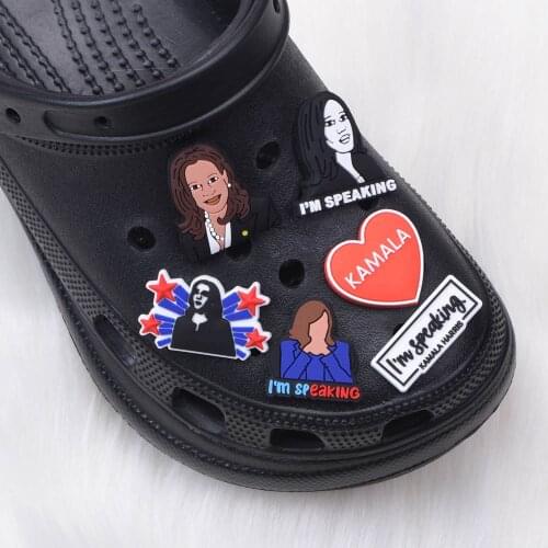 1 pcs Black Lives Matter Soft pvc Croc charm I‘m Speaking JIBZ Accessories Decoration for Croc Clog Shoes Buckle