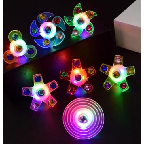1Pc Fidget Spinner Lighter Flow Rings Funny Led Light Up Tiny Toy Fidget Spinner Stress Relief Gift Gyroscop Toy Spiner