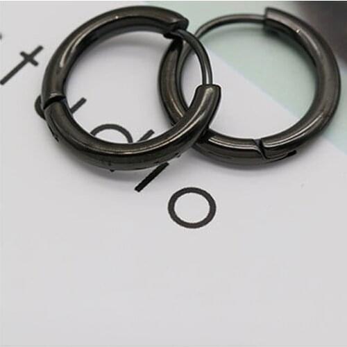 1Pc Street Pop Men Womens Round Titanium Steel Earrings Unisex Personality Simple Hoop Earrings Jewelry Wholesale