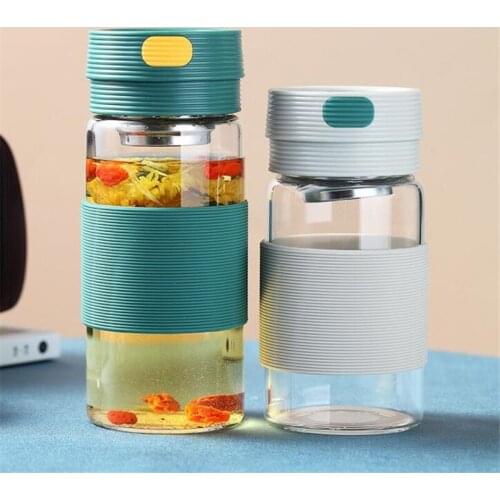320ml Portable Glass Water Bottles Filter Drinking Tea Mug Leakproof Outdoor Sports Camping Picnic Tour Drink Water Bottle
