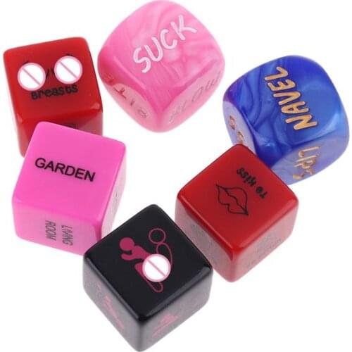6 Pcs Acrylic Cube Love Dice Sex Position Game Toys Lovers Foreplay Prop Adult Couple Gaming Party Supplies