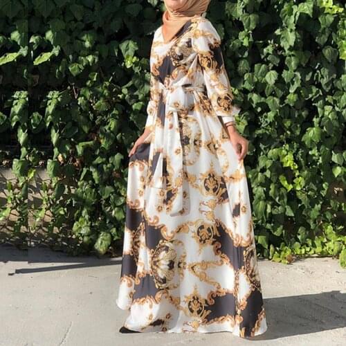 Abaya Dubai Turkey Muslim Dress Women Caftan Marocain 2021 Eid Mubarak Islamic Clothing Bohemian Long Sleeve Gowns Kimono Outfit