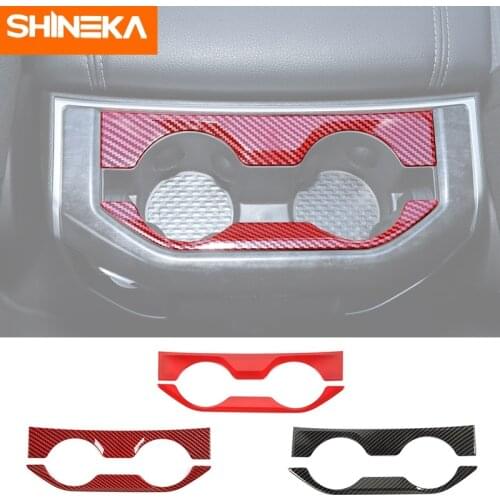 SHINEKA Interior Accessories for Dodge RAM 1500 ABS Car Armrest Box Rear Cup Holder Decor Cover Sticker for Dodge RAM 1500 2018