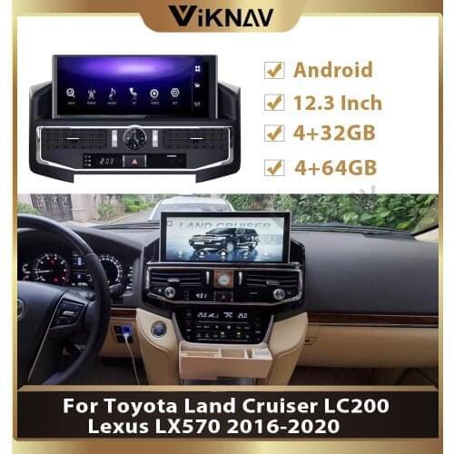 2 Din Android Car Radio For Toyota Land Cruiser LC200 for Lexus LX570 2016-2020 Auto Stereo Multimedia Player GPS Navgattion