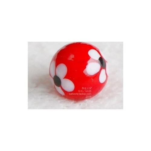 Free shipping 10pcs/lot 16mm red white flower pattern Glass marbles jump chess pieces Vase aquarium decoration ball