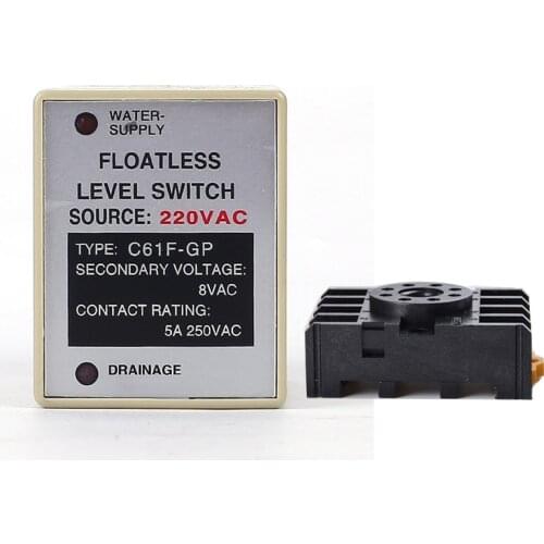 C61F-GP level relay C61F - GP water level controller switch pump automatically switches with base socket AC220V 50/60 Hz 8 Pin
