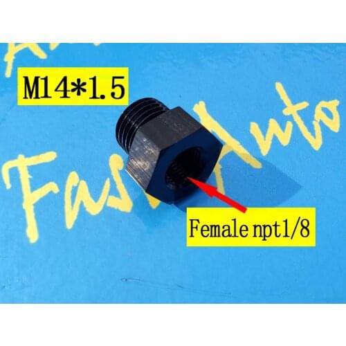 Black aluminum male M14 P1.5 M14 * 1.5 M14 x 1.5 To NPT 1/8" Female Fitting Adapter