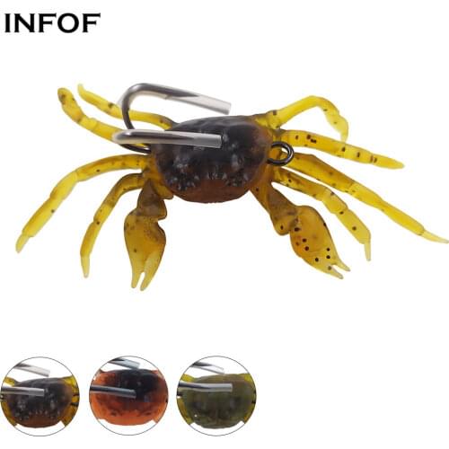 INFOF 1-piece Artifical Bait 3D Crab Swimbaits 11cm/34g with Double Hooks Sea Fishing Lure Trout Baits