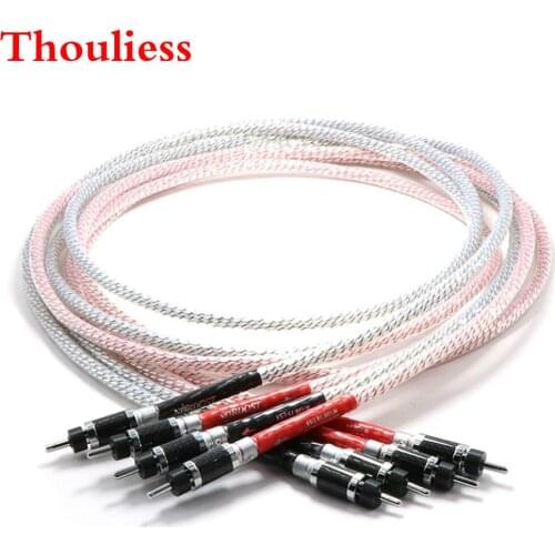 Thouliess HIFI one pair 2 to 2 Speaker Cable 7N Nordost Valhalla Carbon Fiber Banana Plug Player Speaker Audiophile Cable