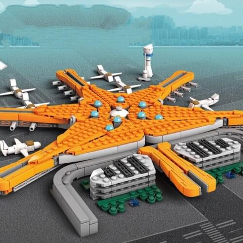 930Pcs Building Block 2012 Airport Lighting Street View Assembly Model Boy Creative Assembly Assembling Toy Gifts