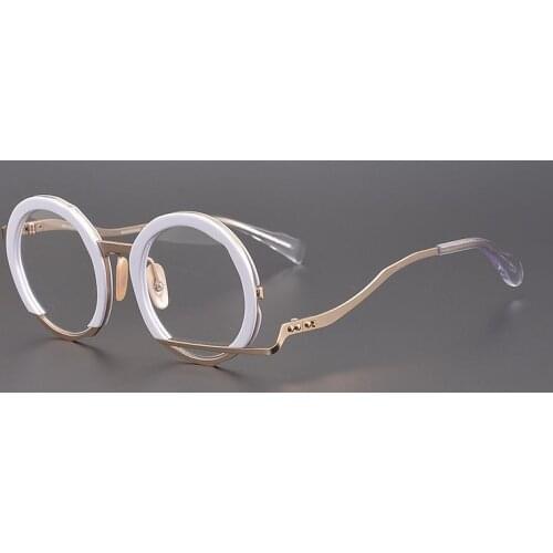 High Quality Handmade Brand Designer Irregular Round Frame Glasses Men Eyeglasses Women Myopia Prescription Eyewear Spectacles