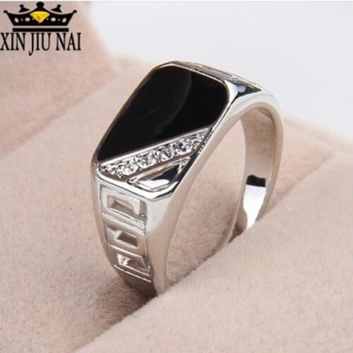 2018 Rings Men Fashion Jewelry 1PC Men Rhinestone Stone Rings Hollow Out Decor Punk Style Round Ring Hot Sell Men Jewelry