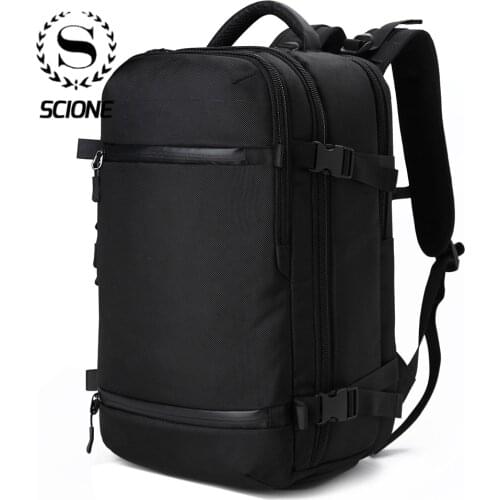 Scione Men USB Charging Multifunction Backpacks Large Capacity Solid Travel Shoulder Bags Waterproof Laptop Shoe Classic Bagpack